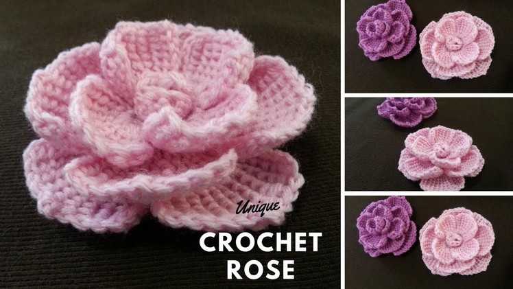 ENGLISH - How to Crochet Unique Rose Flower