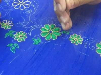 Floral Embroidery design for a salwar top