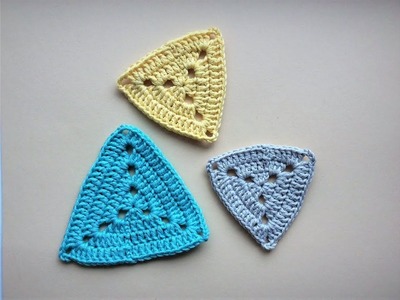 How To Crochet A Triangle Motif  - Easy For Beginners