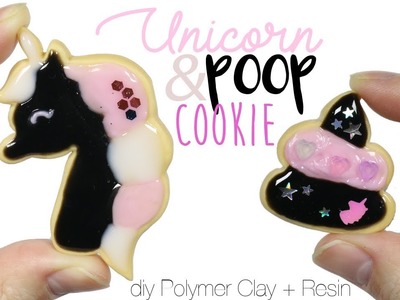 How to DIY Unicorn & Poop Frosted Cookies Polymer Clay.Resin Tutorial