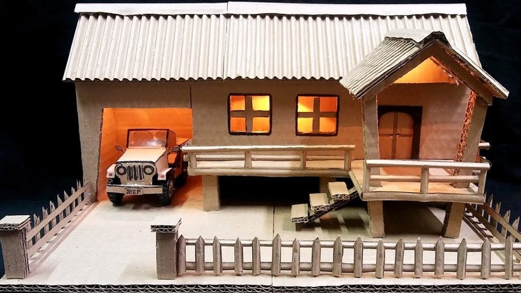 How to Make Farmhouse Model from Cardboard