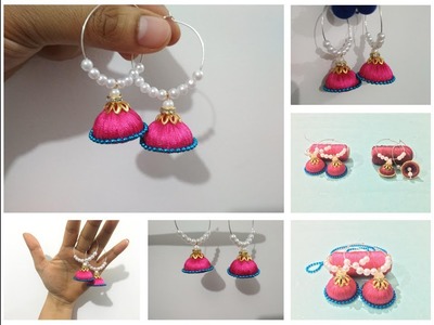 How to make Silk Thread Jhumkas Hoop Style at home | Creative Things