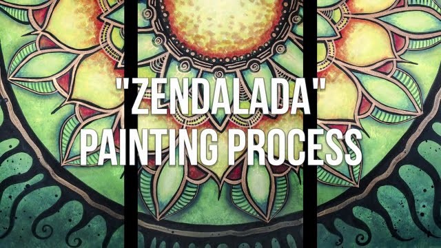 How to paint a Mandala Painting Process Acrylic Painting Triptych Process - Zendalada by Barbara Din