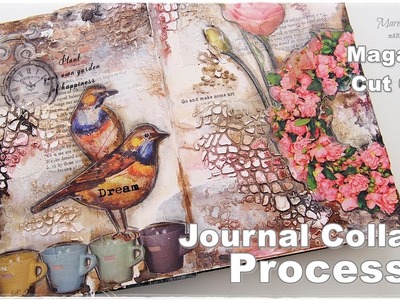Journal Collage Process using Magazine Cut Outs ♡ Maremi's Small Art ♡