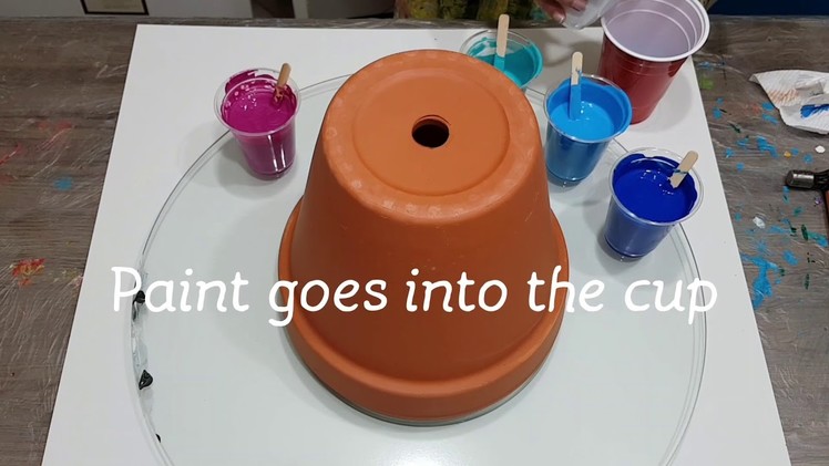 Kalena Flows: terracotta pot dirty pour acrylic flow.fluid painting. With silicone