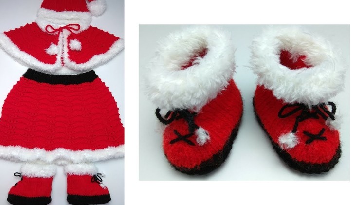Knit Christmas baby set: part 1 - booties