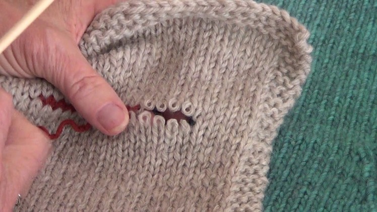 Knitted in top down pocket tutorial