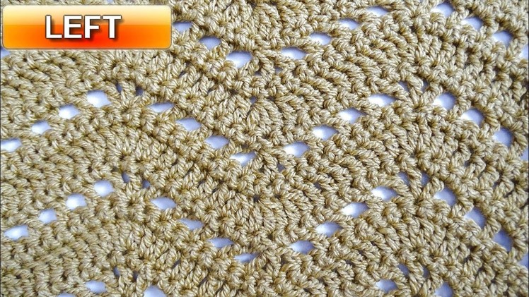 Lacy Ripple 2 Crochet Stitch - Left Handed Crochet Tutorial