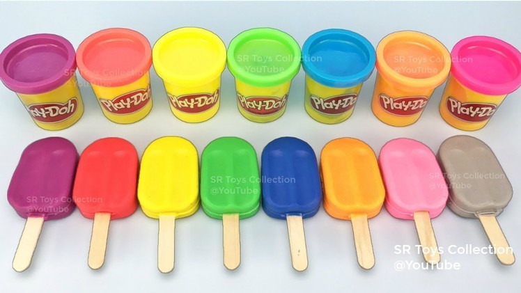 Learn Colors Play Doh Popsicle Ice Cream Peppa Pig Elmo Donald Duck Surprise Toys Disney Princess