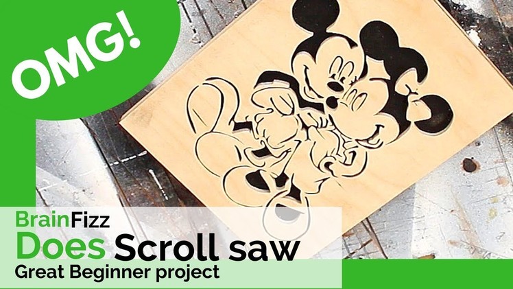Making my own Disney Mickey Mouse Picture: BrainFizz does a simple beginners scroll saw wood project