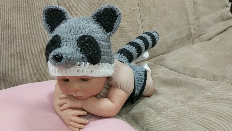 Newborn Raccoon Outfit.Newborn Raccoon Outfit.Baby Raccoon Outfit