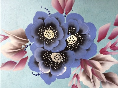 One Stroke Painting-Beautiful layered flowers with Basic Strokes