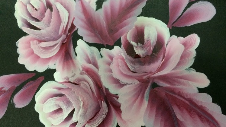 One Stroke Painting-Bunch of roses