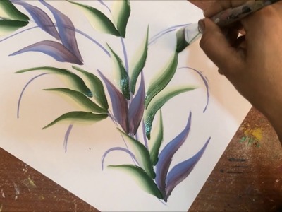 One Stroke Painting Tutorial- Tips For Beginners + Sliding  Leaf Stroke Composition