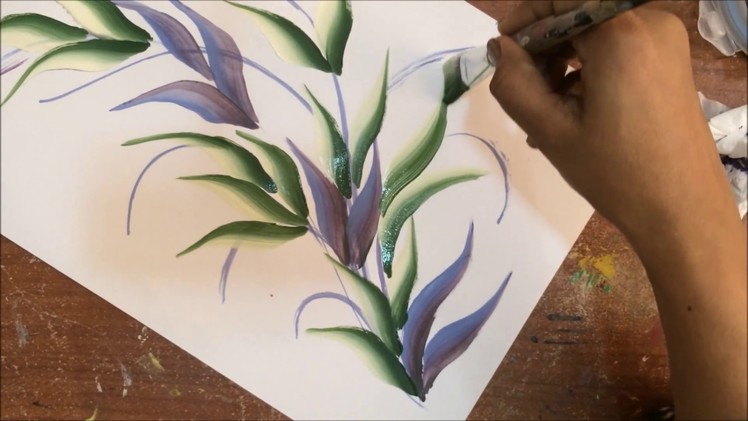 One Stroke Painting Tutorial- Tips For Beginners + Sliding  Leaf Stroke Composition