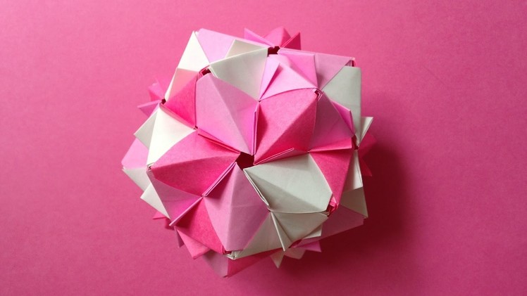 Origami Kusudama Decoration folding flower 30units instructions 折り紙のくす玉 飾り折り 花 30ユニット 折