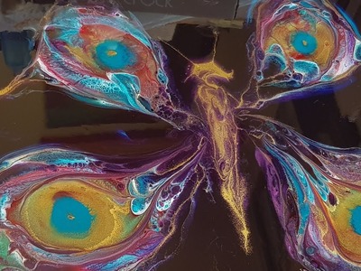 Resin Art. How to turn a cheap framed print into a beautiful butterfly painting. Artisue pigments