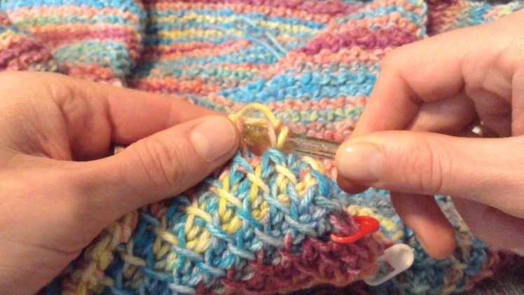 Row 1 of Slanted Stitch Pattern