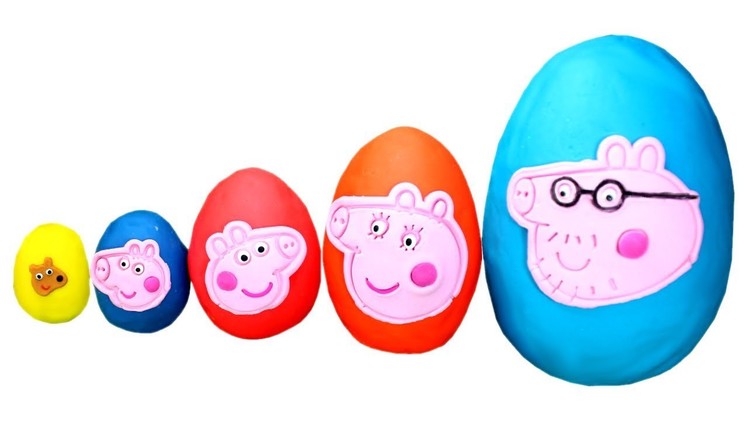Smallest to Biggest Peppa Pig Play Doh Surprise Eggs Learn Sizes with Peppa's Family & Toys for Kids