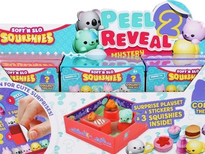 Soft 'N Slow Squishies Peel 2 Reveal Mystery Figure Playsets Series 1 Unboxing Toy Review
