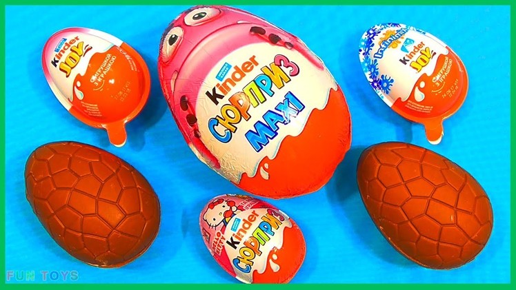 Super Surprise Eggs Kinder Joy Toys Fun for Kids - Learn Colors Play Doh