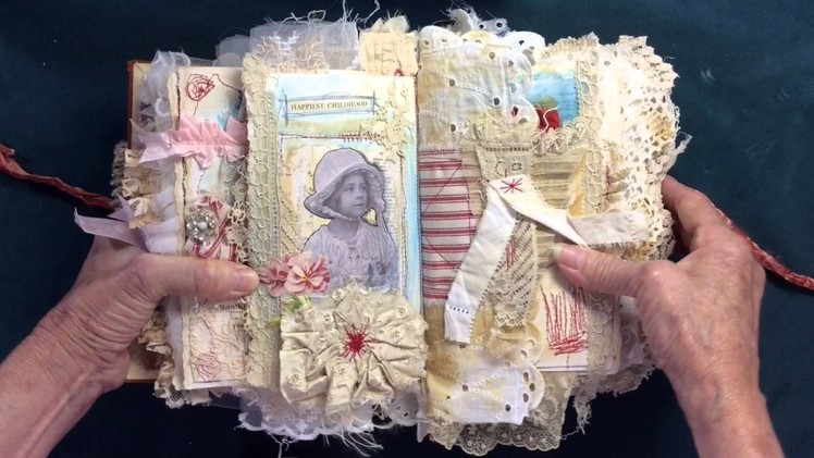 Vintage Lace & Fabric Chunky Journal