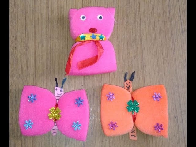 Art and Craft - Sponge craft Dolls Butterfly