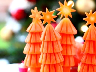 Art in Carrot Christmas tree | Vegetable Carving Garnish | Food Decoration