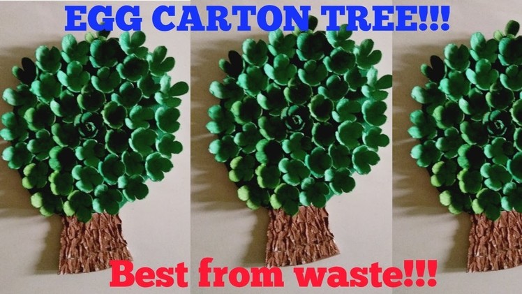 Best of waste easy DIY : Recycled tree with egg carton for preschool project | egg tray wall decors