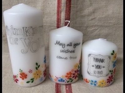 Candle decorating - personalised and wax painted candles