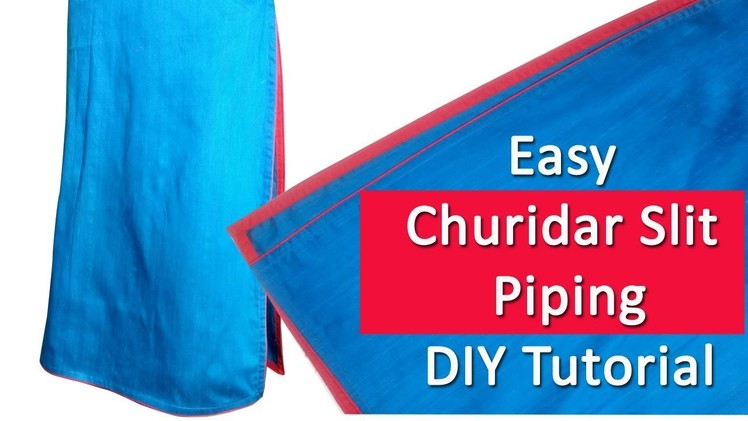 Churidar slit with Piping easy method, Kurti Slit with Piping, Piping Slit, DIY malayalam tutorial