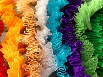 Crepe paper craft.Crepe Paper Garland.Party decoration ideas using crepe paper.