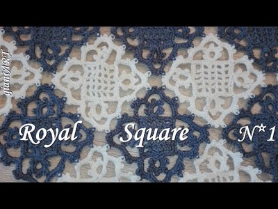 Crochet Lace Square Motif.Royal Square.VERY EASY