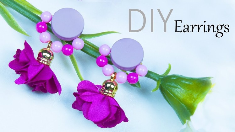 DIY Beautiful earrings in just 1 minute ( Easy ) | How to make jewelry | Beads art