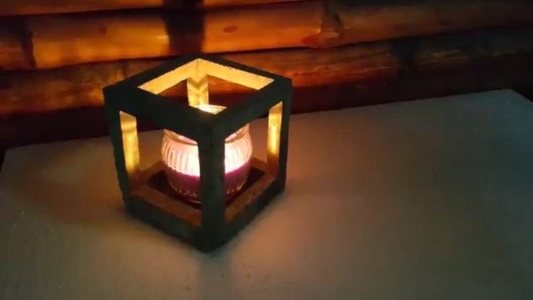 DIY cement craft - how to make easy concrete candle holder - Room decor easy idea