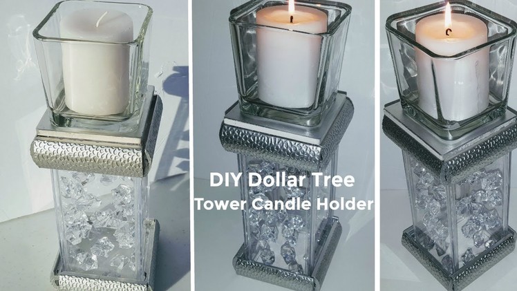 DIY Dollar Tree GLAM TOWER Candle Holder | DIY Home Decor