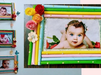 DIY How To Make Colour Paper Photo Frames. Wall Hanging. Easy Craft Ideas. Home Decor.