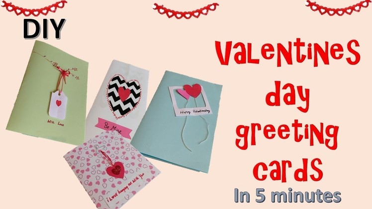 Diy | how to make valentines day greeting cards in just 5 minutes | kids valentines day crafts |