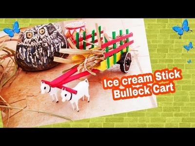 DIY Icecream Stick Bullock Cart || Popstick Craft Ideas