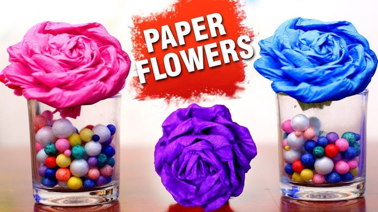 DIY Paper Flowers | Paper Crafts | Making Of Paper Flowers | Rose Paper Flowers | Easy DIY Crafts