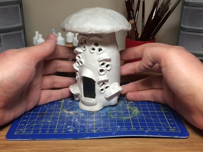 DIY Polymer Clay Fairy House Lantern.Jar. Mushroom House Tutorial Craft Idea