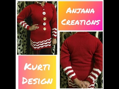 Double colour girls top.kurti.sweater design in hindi