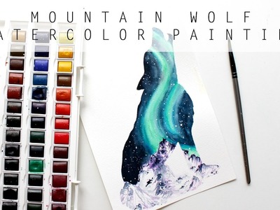 DOUBLE EXPOSURE - Watercolor Mountain Wolf | artbybee7 |