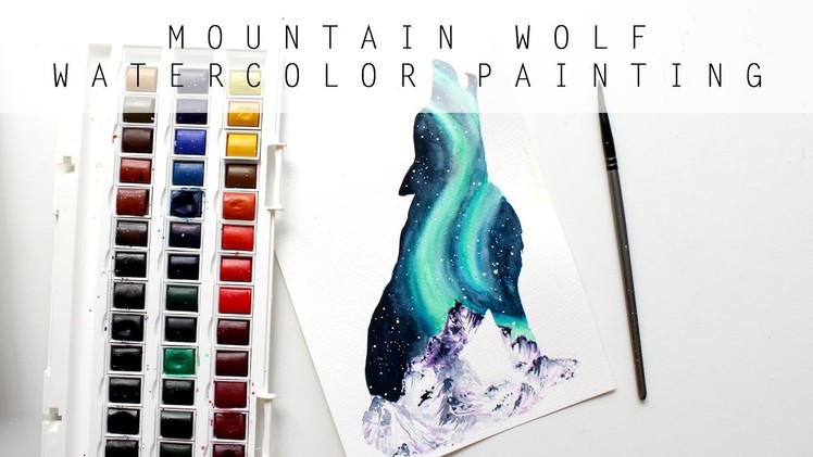 DOUBLE EXPOSURE - Watercolor Mountain Wolf | artbybee7 |