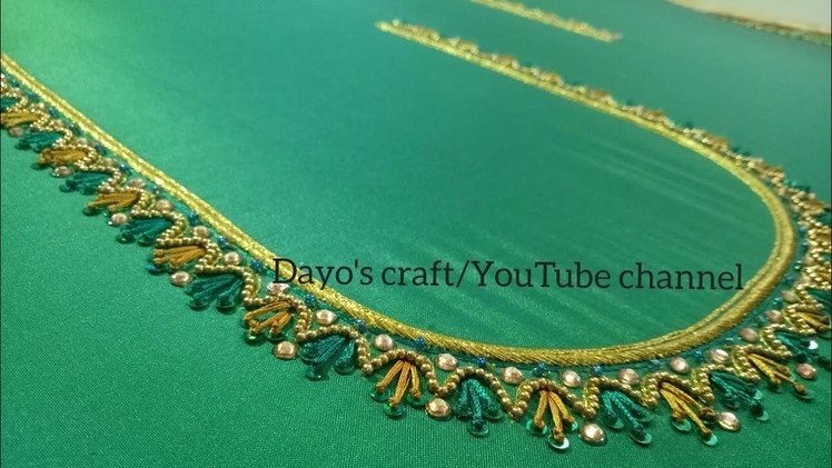 Easy design for aari work embroidery| Hand embroidery