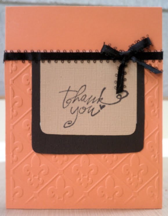 Embossed Thank You Handmade Card