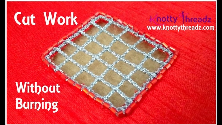 How To do Cut Work Design in Blouse Without Burning | Aari Work Tutorial | www.knottythreadz.com