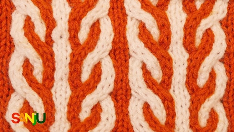 How to knit two color cable sweater pattern | Knitting two color cable design