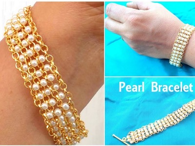 How to Make a Party Wear Pearl Bracelet at home | Fashion Jewelry Tutorial |  www.knottythreadz.com