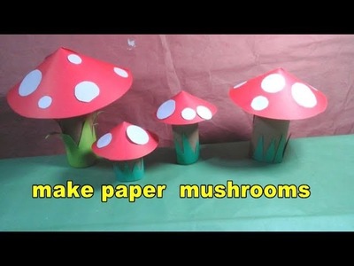 How to make beautiful paper mushrooms for kids | easy craft tutorial